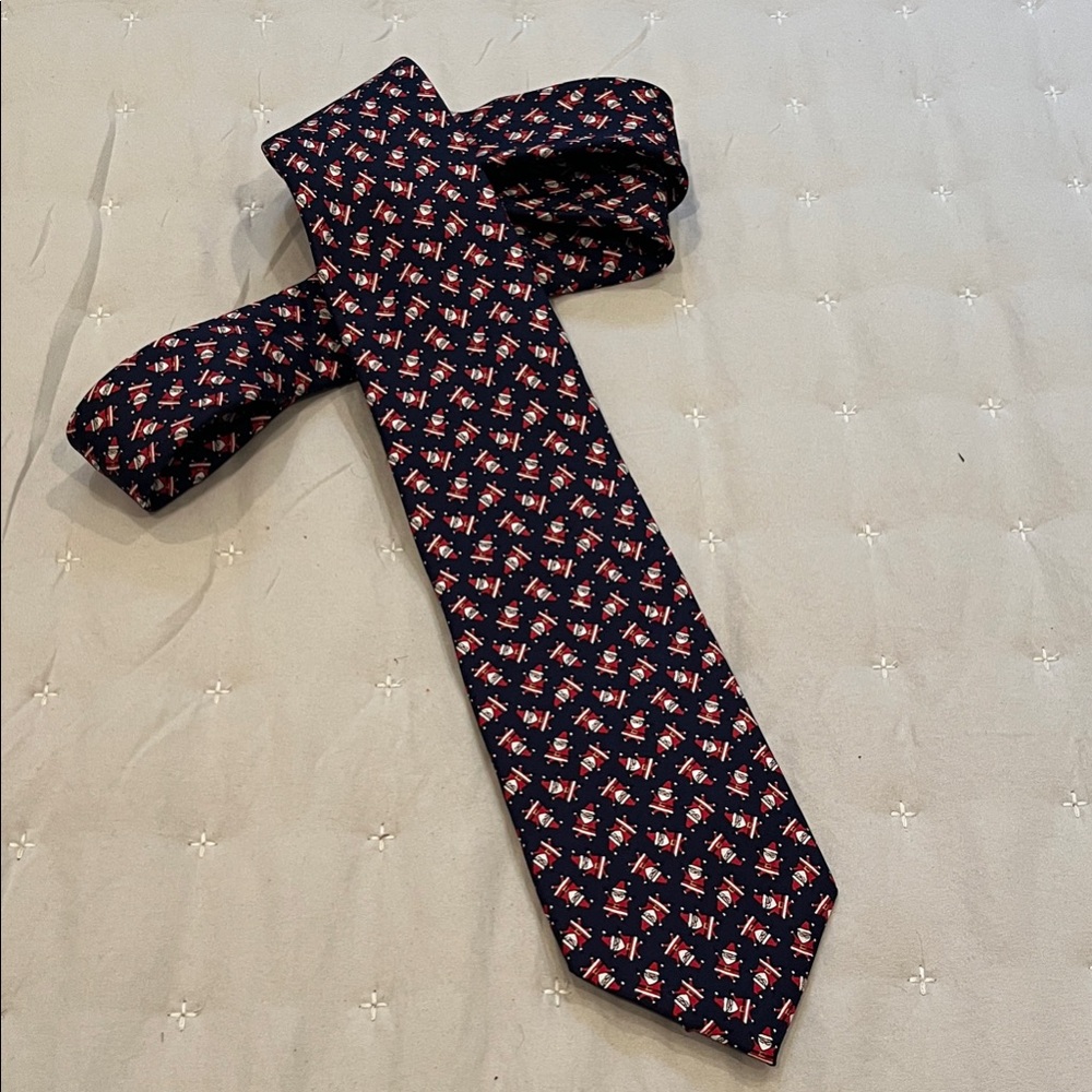 Navy Blue Patterned Men's Tie
